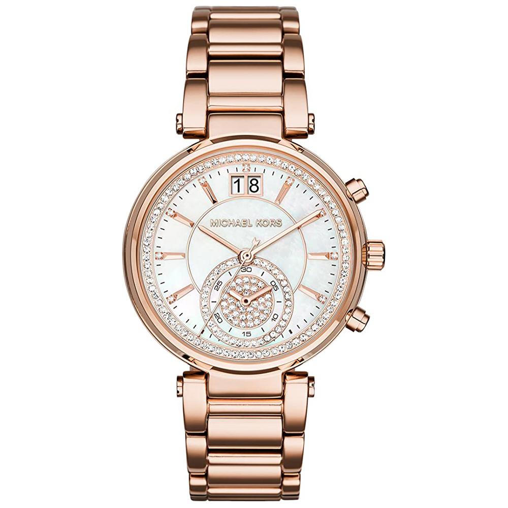 Michael Kors Ladies Sawyer Rose Gold Watch - MK6282